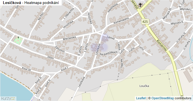 Lesíčková - mapa podnikání