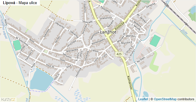 Lipová - mapa ulice