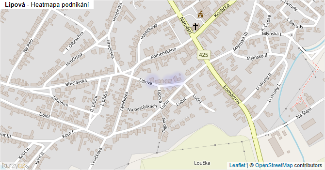 Lipová - mapa podnikání