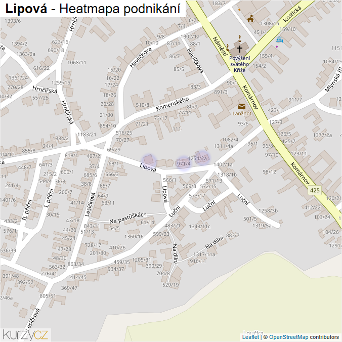 Mapa Lipová - Firmy v ulici.