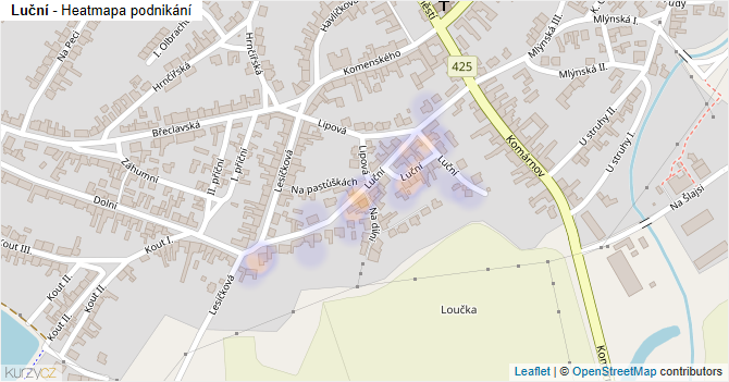 Luční - mapa podnikání