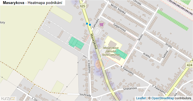 Masarykova - mapa podnikání