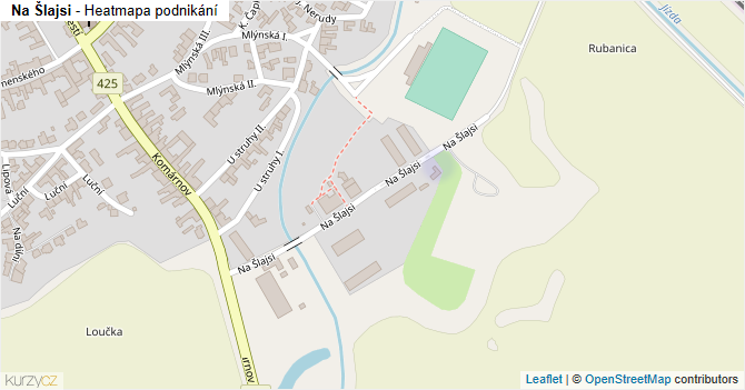 Na Šlajsi - mapa podnikání