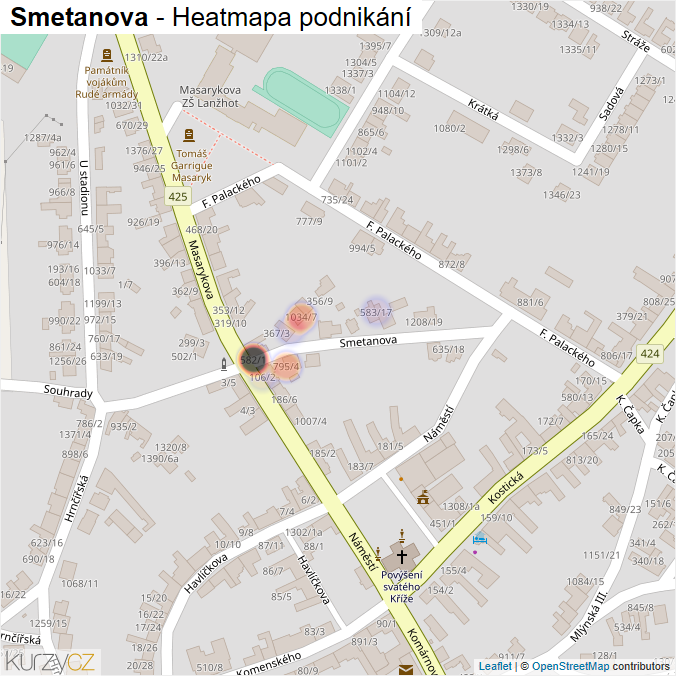 Mapa Smetanova - Firmy v ulici.