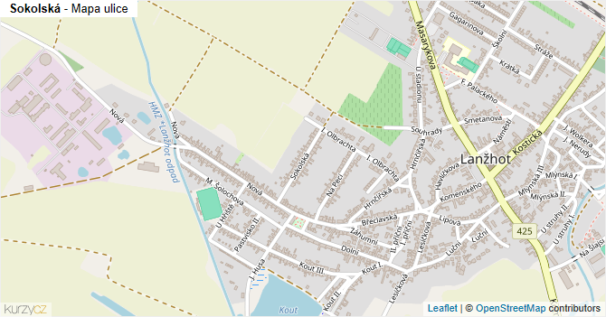 Sokolská - mapa ulice