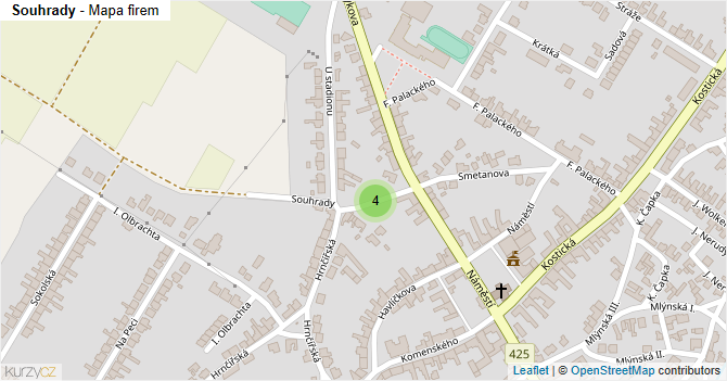 Souhrady - mapa firem