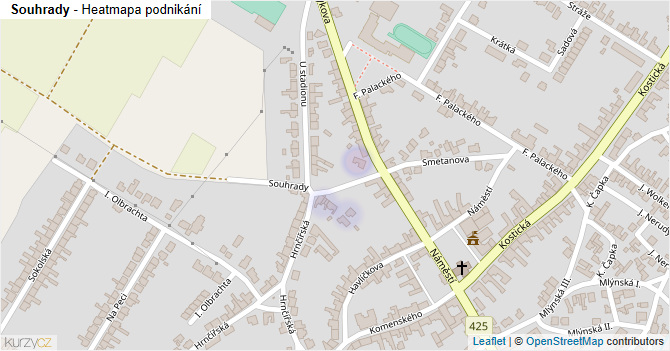 Souhrady - mapa podnikání