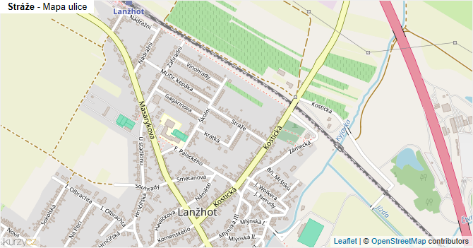 Stráže - mapa ulice