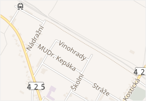 Vinohrady v obci Lanžhot - mapa ulice