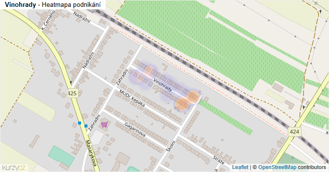 Vinohrady - mapa podnikání