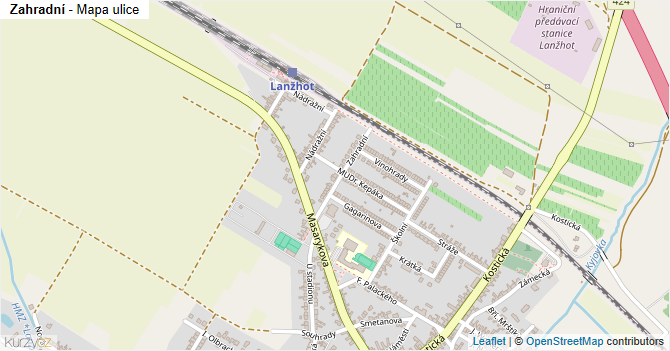 Zahradní - mapa ulice