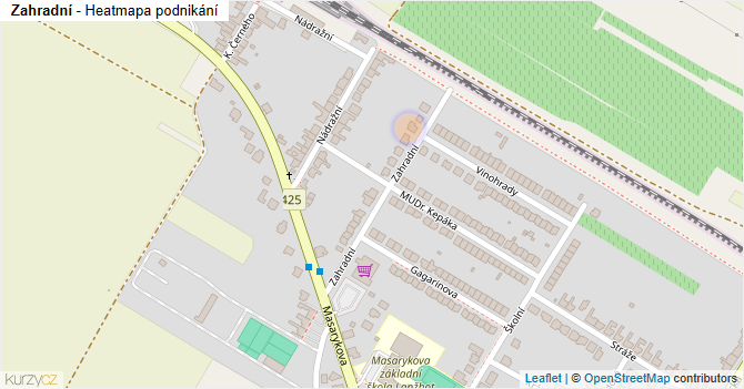 Zahradní - mapa podnikání