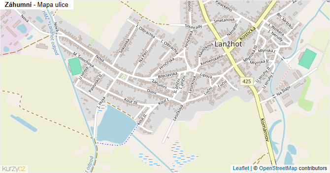 Záhumní - mapa ulice