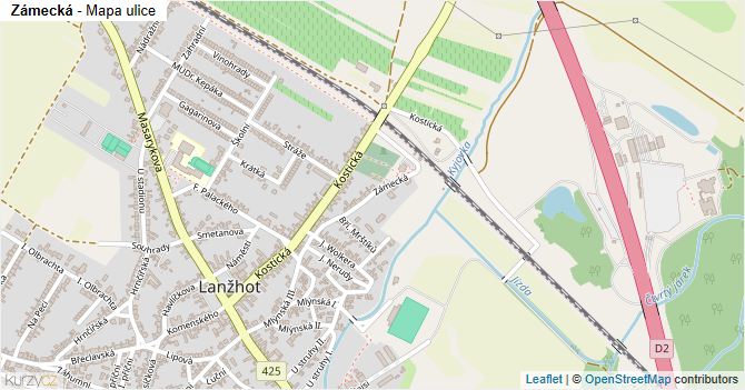 Zámecká - mapa ulice