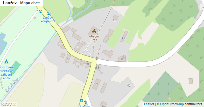 Lanžov - mapa obce