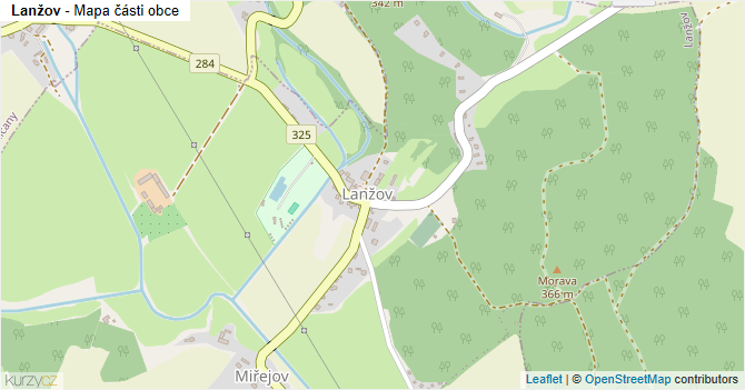 Lanžov - mapa části obce