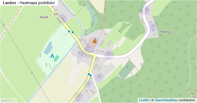 Lanžov - mapa podnikání