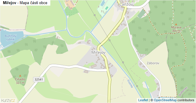 Miřejov - mapa části obce
