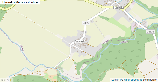 Dvorek - mapa části obce