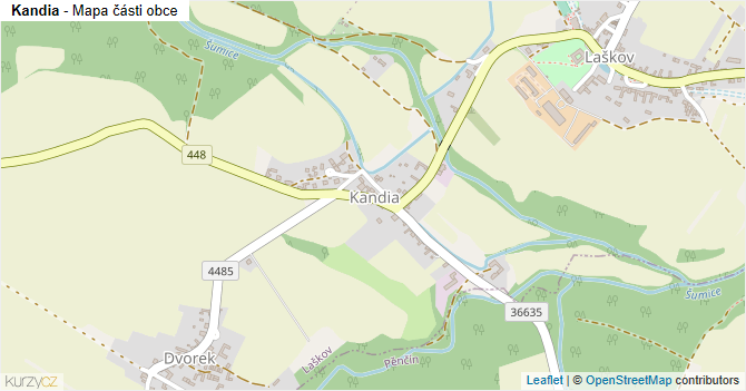 Kandia - mapa části obce