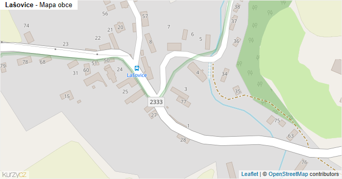 Lašovice - mapa obce