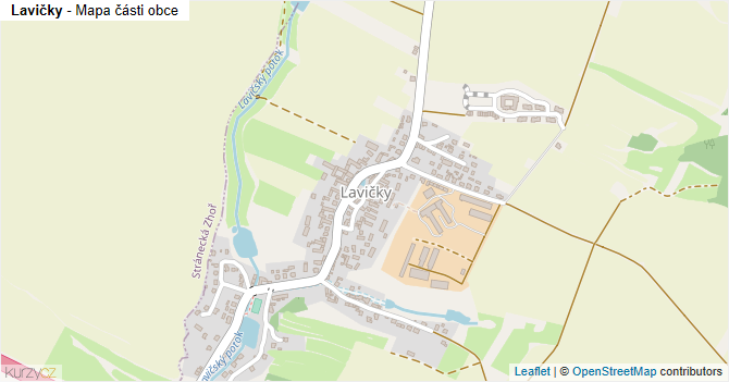 Lavičky - mapa části obce