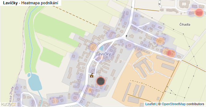 Lavičky - mapa podnikání