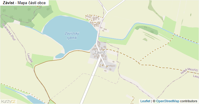 Závist - mapa části obce