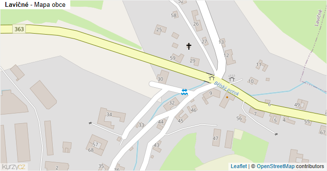 Lavičné - mapa obce
