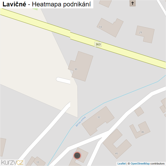 Mapa Lavičné - Firmy v obci.