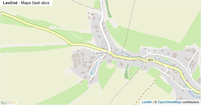 Lavičné - mapa části obce