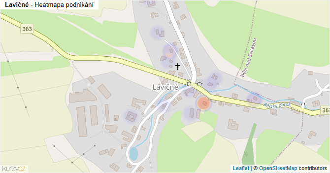 Lavičné - mapa podnikání