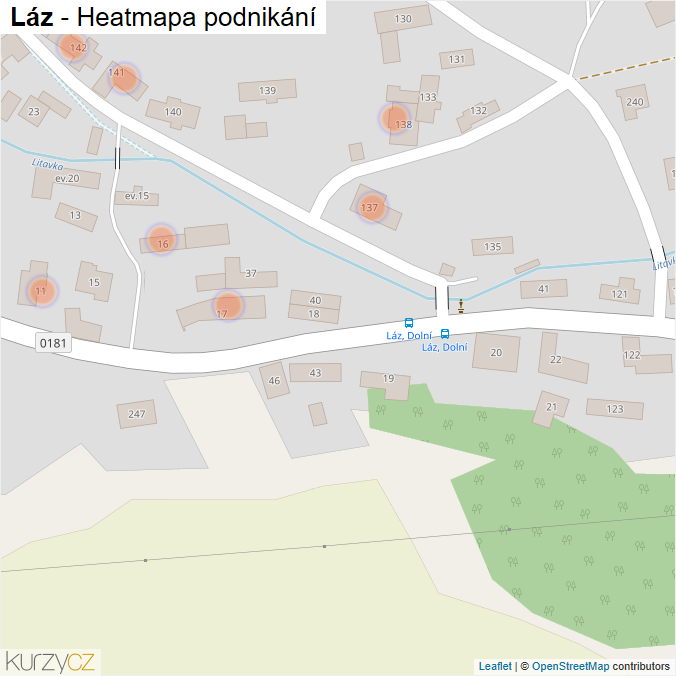 Mapa Láz - Firmy v obci.