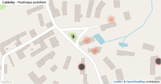 Lažánky - mapa podnikání