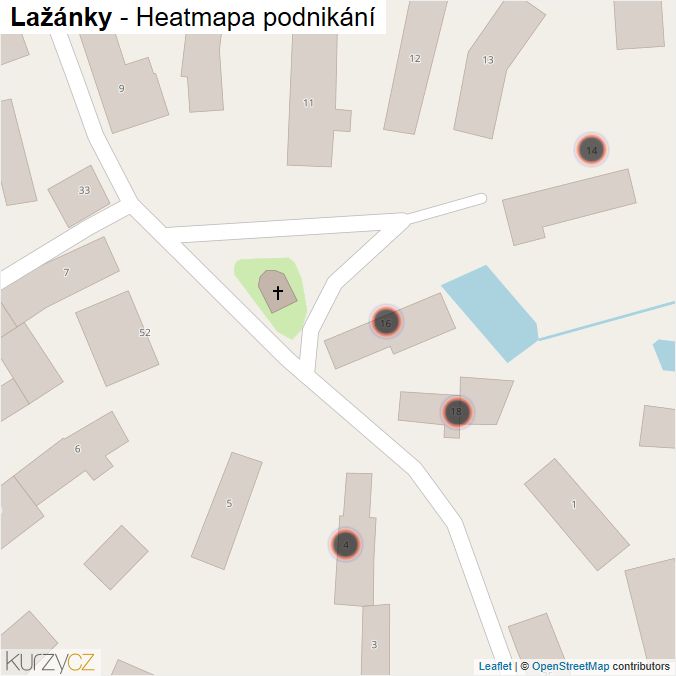 Mapa Lažánky - Firmy v obci.