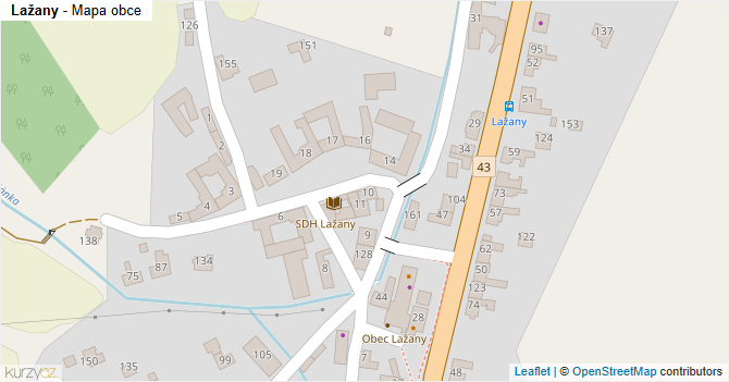 Lažany - mapa obce