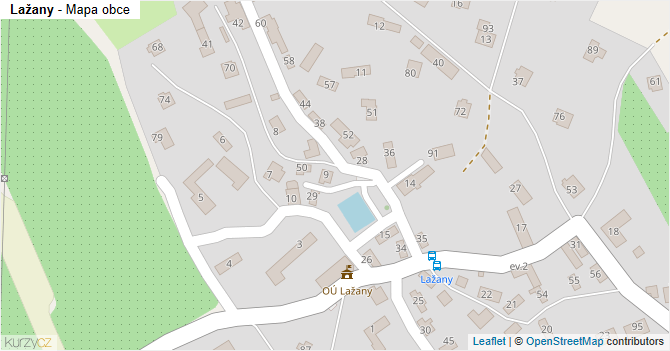 Lažany - mapa obce