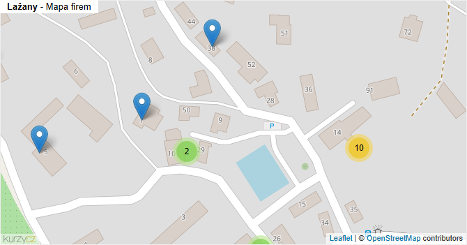 Lažany - mapa firem