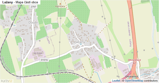 Lažany - mapa části obce