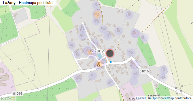 Lažany - mapa podnikání