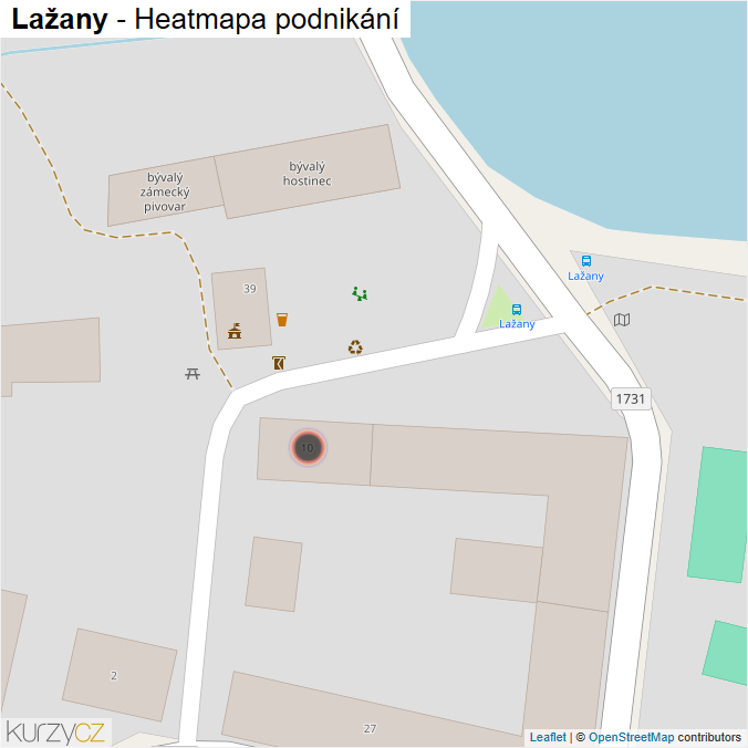 Mapa Lažany - Firmy v obci.