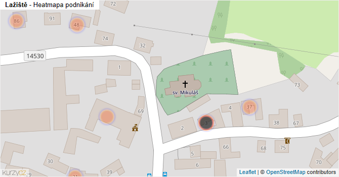 Lažiště - mapa podnikání