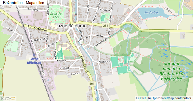 Bažantnice - mapa ulice