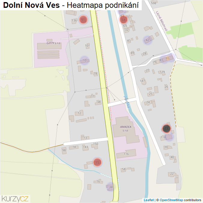 Mapa Dolní Nová Ves - Firmy v části obce.