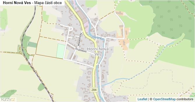 Horní Nová Ves - mapa části obce