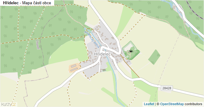 Hřídelec - mapa části obce