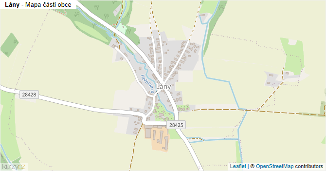Lány - mapa části obce