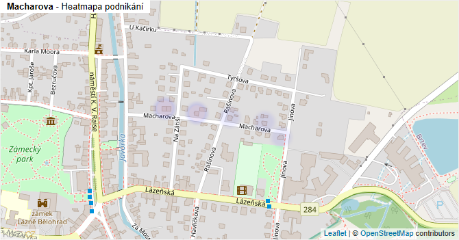 Macharova - mapa podnikání