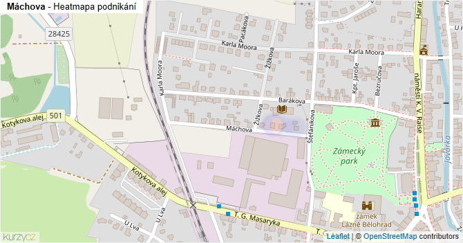 Máchova - mapa podnikání
