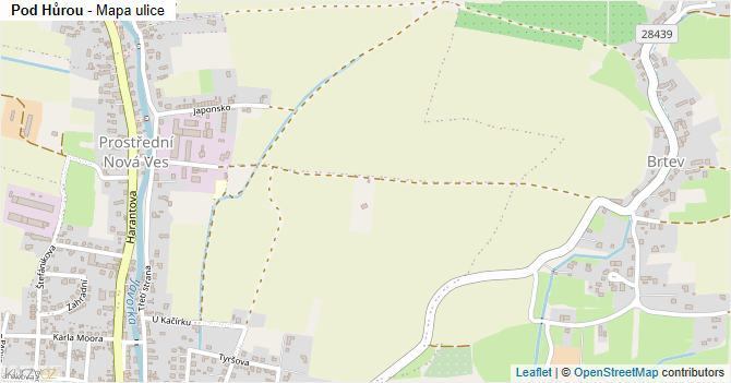 Pod Hůrou - mapa ulice